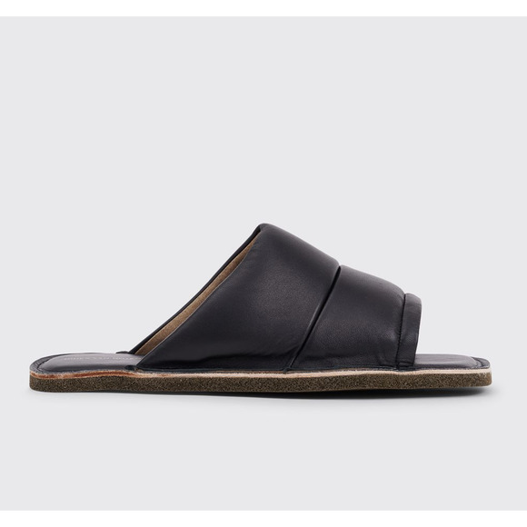 Dries Van Noten Leather Slides Black White FLAT MULES size EU 40 / US 7